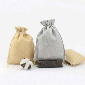 Custom Logo Printed Blank Linen <b>Drawstring</b> Bag Wholesale Promotion Gift Bag Storage <b>Pouch</b> - Product Image 5