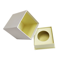 Boîte-cadeau de bougie pliable en papier d'art kraft personnalisé avec inserts emballage de pot de bougie simple avec fenêtre