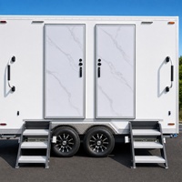 Remorque de toilettes mobiles de luxe à 2 postes, double cabine, toilettes VIP pour mariages et événements en plein air