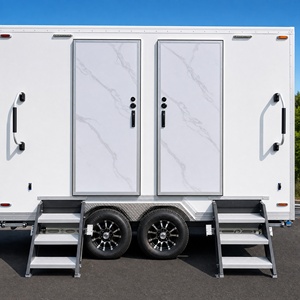 Remorque de toilettes mobiles de luxe à 2 postes, double cabine, toilettes VIP pour mariages et événements en plein air - Product Image 4