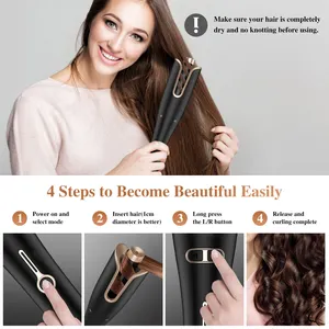 Hot bán gốm xoay Curler Rose thông minh tự động tóc Curler sắt mới nhất đa chức năng tự động xoay uốn tóc