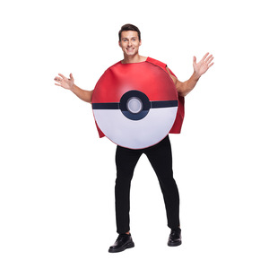 Costume Poké Ball Pokémon pour adulte, tenue de cosplay rouge en polyester, jeu d'animation, jeu de rôle - Product Image 2