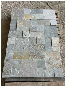 Dalles de pavé en <span class=keywords><strong>ardoise</strong></span> naturelle durable avec support en maille pour l'extérieur, dalles de pavage modernes pour la décoration de jardins et de parcs, personnalisables - Product Image 3