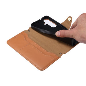 Portatarjetas Funda para teléfono móvil para Samsung <span class=keywords><strong>Galaxy</strong></span> S24 Funda de cuero con tapa de lujo para negocios Negro Azul Naranja Marrón - Product Image 5