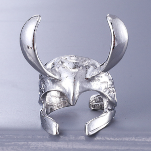 Bijoux fantaisie en alliage de zinc, bague punk avec breloque film <span class=keywords><strong>Thor</strong></span>, bague casque de <span class=keywords><strong>Loki</strong></span> du Monde Noir pour hommes, fourniture directe d'usine - Product Image 5