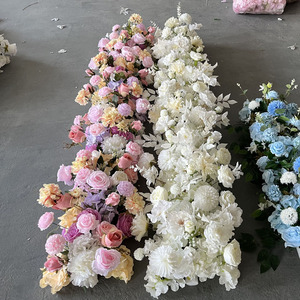 Décoration d'arche de mariage à <span class=keywords><strong>prix</strong></span> d'usine, rangée de fleurs artificielles, arrangement de roses et de verdure, toile de fond de fête, accessoires floraux pour événements, chemin de table fleuri - Product Image 4