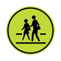 Panneau de signalisation personnalisé en métal avec flèches d'arrêt jaunes pour piétons Panneaux d'avertissement de sécurité routière