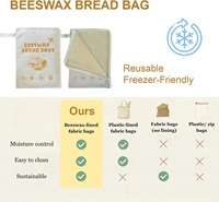 Sac en cire d'abeille pour pain, prix usine, garde le pain frais plus longtemps, en lin biologique, pour levain, facile à nettoyer, logo personnalisé, OEM, en gros