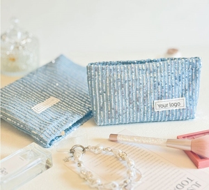 Nuova borsa di moda <span class=keywords><strong>accessori</strong></span> da <span class=keywords><strong>viaggio</strong></span> da <span class=keywords><strong>donna</strong></span> borsa cosmetica con cerniera da toilette Mini marsupio con paillettes borsa per trucco cosmetico - Product Image 2