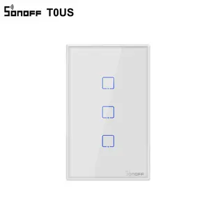 Sonoff T0 Kami 3 Gang Kami Smart Google Home/Hotel Sentuh Sensitif Cahaya Beralih Wifi Saklar Dinding dengan Indikator cahaya