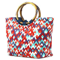Portable néoprène sac à déjeuner poignée en bois fermeture à glissière fourre-tout étanche pour pique-niques dames filles Design de mode Sublimation