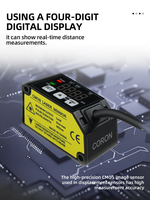 Capteur optique GLX-D200PUI PNP+Analogique, mesure précise de la distance de déplacement au laser, 20080 mm d'épaisseur, hauteur, IP67, 12-24VDC