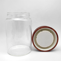 Bocaux de préparation de repas en gros, pots en verre hermétiques et transparents avec couvercles en bois d'acacia pour collations, yaourts, épices, sucre