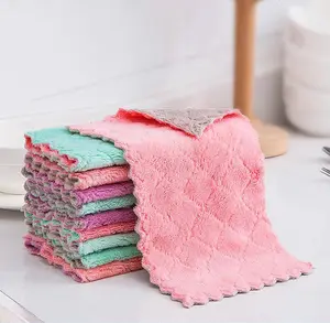 Kitchen Cloth Stain Removing Dish Towels Glass Wiping Rags Absorbent Microfiber Cleaning Cloths