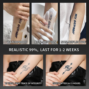 รอยสักชั่วคราวลายเข็มทิศดีไซเนอร์ รอยสักกึ่งถาวร กันน้ำ กันเหงื่อ ติดทนนาน 2 สัปดาห์ รอยสักเหมือนจริงสำหรับแขนและลำตัว - Product Image 5