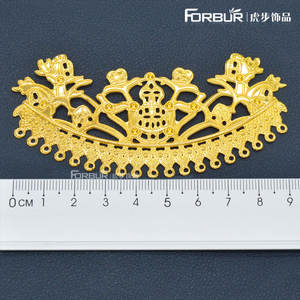 Matériau de la couronne Hubu: fer avec placage d'or, fleur en forme d'arc multi-trous de 90mm, feuille d'or, <span class=keywords><strong>gourde</strong></span> multiple - Product Image 4