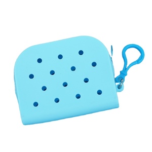 Wholesale <strong>Cute</strong> Mini Rubber Silicone Coin Purse DIY Charm Croc Bag Keychain <strong>Wallet</strong> - Product Image 2