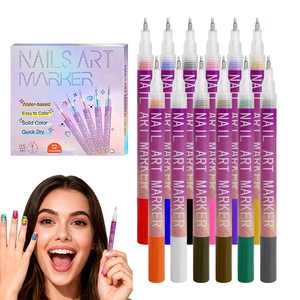 Nouveaux stylos à vernis à <span class=keywords><strong>ongles</strong></span> 3D personnalisés à séchage rapide 0,5 mm, kit de stylos à peinture pour nail art, marqueur pour nail art DIY pour décoration DIY - Product Image 1