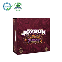 Boîte cadeau de luxe personnalisée pour Halloween, style livre, avec fermeture magnétique et insert sur mesure pour chocolats et friandises de luxe