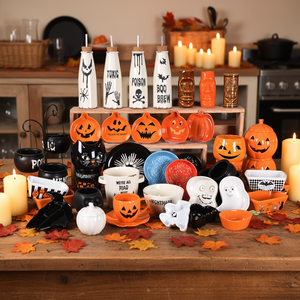 Stoviglie serie zucche decorazione apparizione ceramica prezzo di fabbrica all'ingrosso set di stoviglie di Halloween festa moderna irregolare - Product Image 1