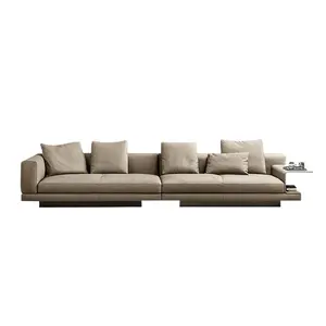 gorman Furniture Modern minimalist living room furniture leather 3 seat section couch Connery sofa