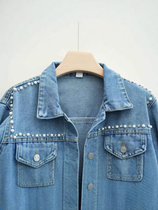 Spring Autumn Women New Casual <b>Denim</b> Tops <b>Coat</b> Lady Fashion Short Cowboy Outwear Female Long Sleeves Jeans - Product Image 3