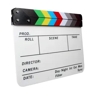 Clapboard en acrylique coloré <span class=keywords><strong>effaçable</strong></span> à sec pour la photographie, le cinéma et la réalisation (clapboard de réalisateur, plaque de coupure de film, plaque d'action) - Product Image 4