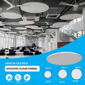 Pannello Fonoassorbente per Soffitto Ecologico per Auditorium Hotel in Fibra di Vetro Assorbimento Acustico per Call Center - Product Image 3