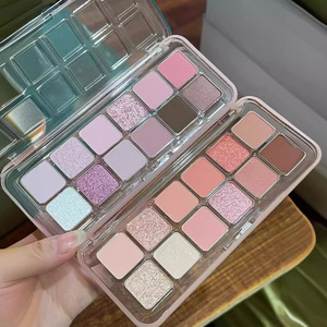 Palette de fards <span class=keywords><strong>à</strong></span> paupières 12 couleurs aux paillettes mates et scintillantes, finition chic et audacieuse rose pitaya, style occidental - Product Image 1