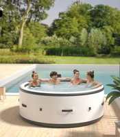 Baignoire gonflable extérieure ronde isolée baignoire chaude pliable portable baignoire de récupération pour la famille 4-6 personnes utilisation