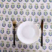 Nappe en coton indien imprimé en blocs, décoration de table à manger florale, couverture de table magnifiquement imprimée au prix d'usine, vente en gros