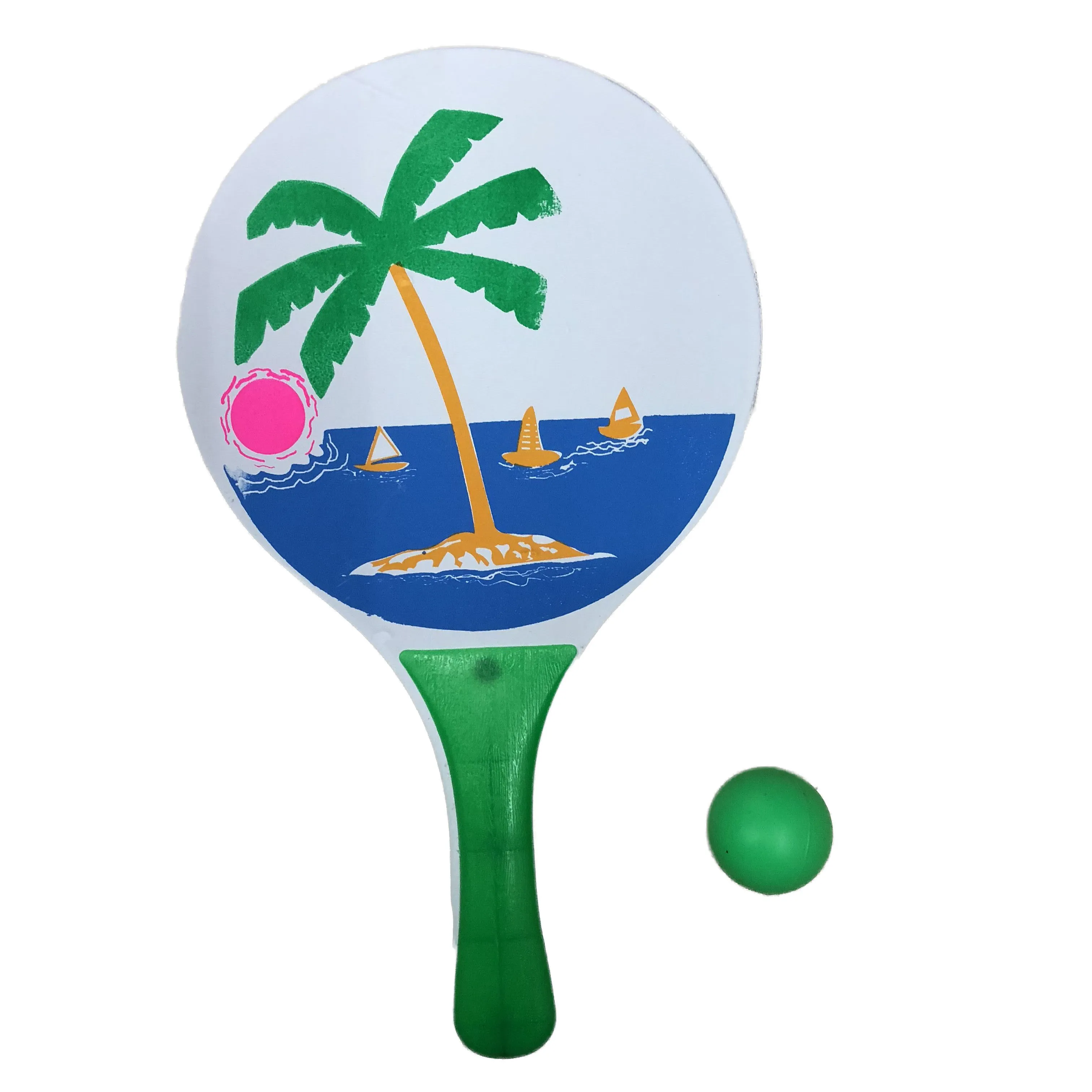 Hot Summer Beach Play Two Rackets One Ball Set Personalized Beach Game Play Beautiful Designed Rackets