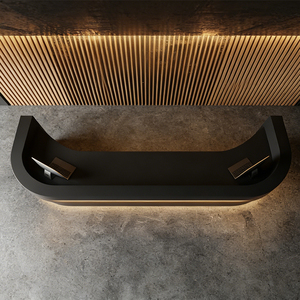 Mostrador de Recepción de Mármol de Lujo de Alta Calidad, Personalizado, Moderno, para Cafetería, Salón de Belleza, Hoteles, Oficina, con Luz LED - Product Image 6