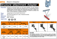 Adaptateur de poutre robuste en fonte ductile électro-galvanisée anti-sismique pour tuyau d'incendie, homologué UL FM CE, résistant aux chocs, modèle QT450