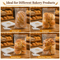 Sac d'emballage plat en LDPE transparent de qualité alimentaire imprimé sur mesure, résistant aux déchirures, pour pain, pochette de conservation en plastique pour boulangerie