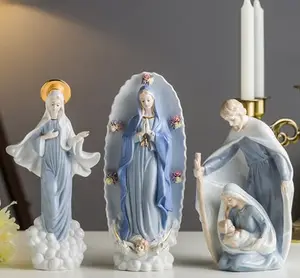 Christian Catholic Holy Religious Virgin Mary Church Family Statue Ceramic Ceremony Ornaments