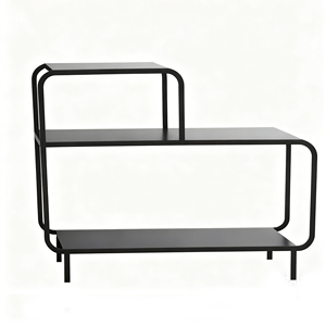 End <strong>Table</strong>, Iron Frame Narrow Side <strong>Table</strong> <strong>with</strong> 3-Tier Storage <strong>Shelf</strong>, Nightstand for Small Space Living Room Bedroom Patio - Product Image 5