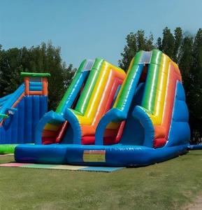 Toboggan aquatique gonflable commercial à double piste en PVC, pour utilisation sèche ou humide, avec double <span class=keywords><strong>piscine</strong></span> à éclaboussures, idéal pour les entreprises de <span class=keywords><strong>location</strong></span> de matériel de fête - Product Image 4
