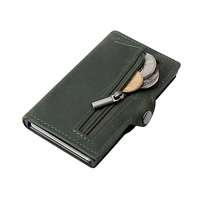 Dompet Kecil Multifungsi Casekey Terlaris Kulit Asli RFID Pop Up Wallet Portofel Pria Penahan Kartu dengan Resleting