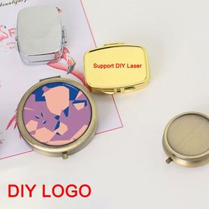 Blank DIY Logo Plastic or Metal Mini Pill Box Silver Bronze Chrome Rose Gold Travel Daily Dispenser <b>Small</b> Medicine Box Organizer - Product Image 3