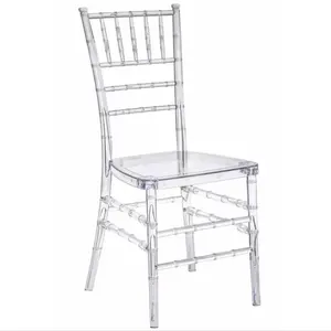 High Quality Hotel Plastic Dining Chair Modern Clear Tiffany Bamboo Plastic Transparent Chair For Events Weddings