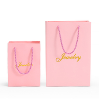 Bolsa de Regalo para Joyería, Bolsa de Presentación, Bolsa de Cartulina Blanca, Papel Plateado con Estampado en Caliente, Asa de Cuerda, Inglés