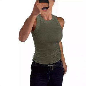 Top Corto de Punto Acanalado sin Mangas con Cuello Redondo para Mujer 2026 - Estilo Casual y Ajustado - Product Image 6