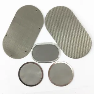 Disco de malha de filtro de aço inoxidável para extrusora de plástico, pacotes de filtro redondos com borda 10 20 25 50 75 100 mícrons