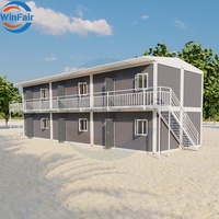 WinFair Modular 2 pisos Triángulo Costo Casa prefabricada Bungalow Construcción Prefabricada Auto 2 pisos Granny Flat Contained House Planes