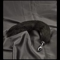 Ooiixx Plug anal imperméable en forme de queue de renard pour cosplay, jouets sexuels pour adultes - Convient aux débutants - Femmes et hommes en couple (18 pouces, noir - 1)