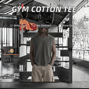 Camiseta Oversize sin Mangas con Cuello Redondo para Hombre, Estilo Urbano, Ecológica, 180g, Algodón, Personalizable Rápido, para Gimnasio y Deportes, 100% Tejida - Product Image 2