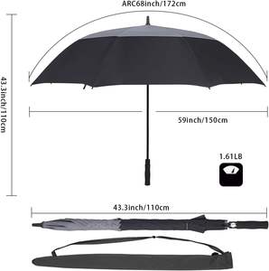 Paraguas Doble Clásico Extra Grande de 34 Pulgadas con Ventilación, Resistente al Viento e Impermeable, Apertura Automática, Personalizado, Recto, para Regalos Empresariales de Golf - Product Image 2