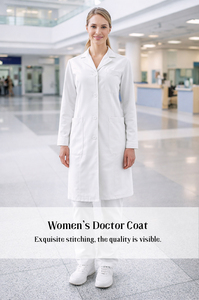 Batas de Doctora Personalizadas OEM ODM para Mujer, Tejido Liso de Hilado Fino, Batas de Doctora para Mujer - Product Image 2