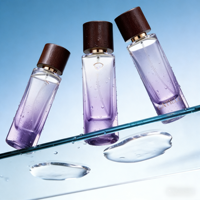 Vente en gros de flacons de parfum vides en verre carrés de 50 ml, emballage de luxe, marque Crystal Fragrance, rechargeables